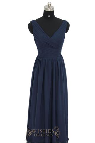 Affordable A-line Sleeveless Dark Navy Long Bridesmaid Dress /Sale!  AM454